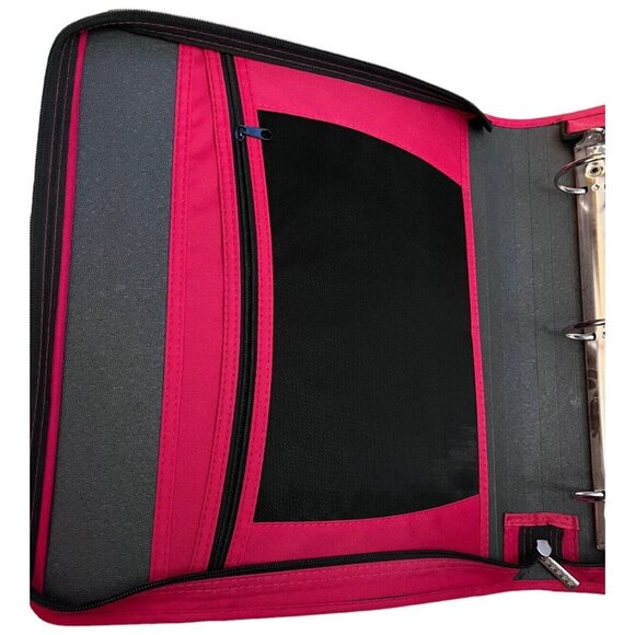 Vtg 90s Five Star Red 2" Ring Zipper Pen Pencil Pocket Binder Trapper Keeper EUC - Picture 3 of 5